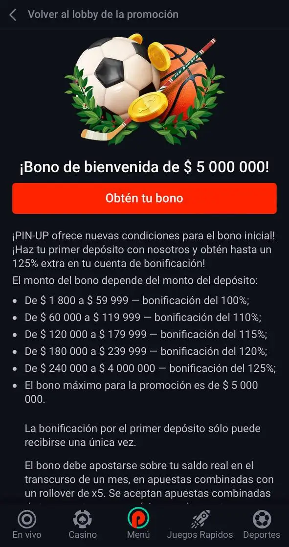 Familiarízate con las normas de uso y las apuestas de los bonos de Pin-up Casino.