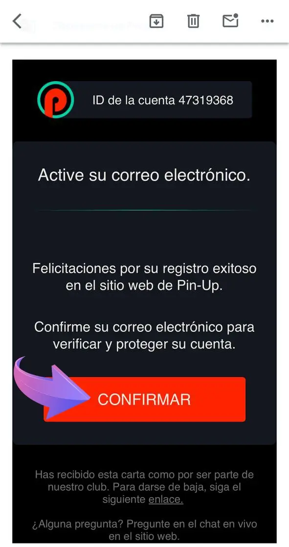 Verifique su cuenta para obtener acceso completo a las funciones del sitio y a las bonificaciones de Pin-up Casino.