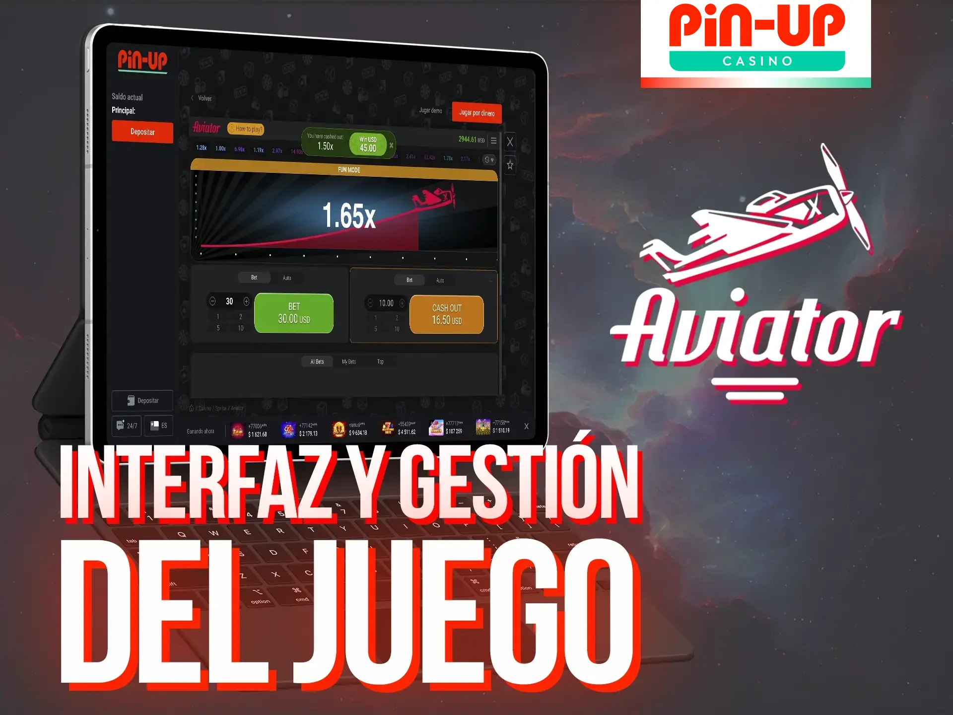 El alto nivel de los gráficos y la sencillez de la interfaz del juego Aviator le otorgan una alta calificación en Pin-Up Casino.