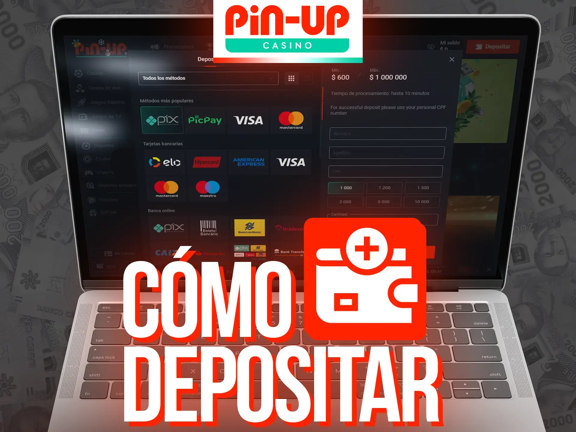 Deposita fácilmente en Pin-Up Casino en Chile.