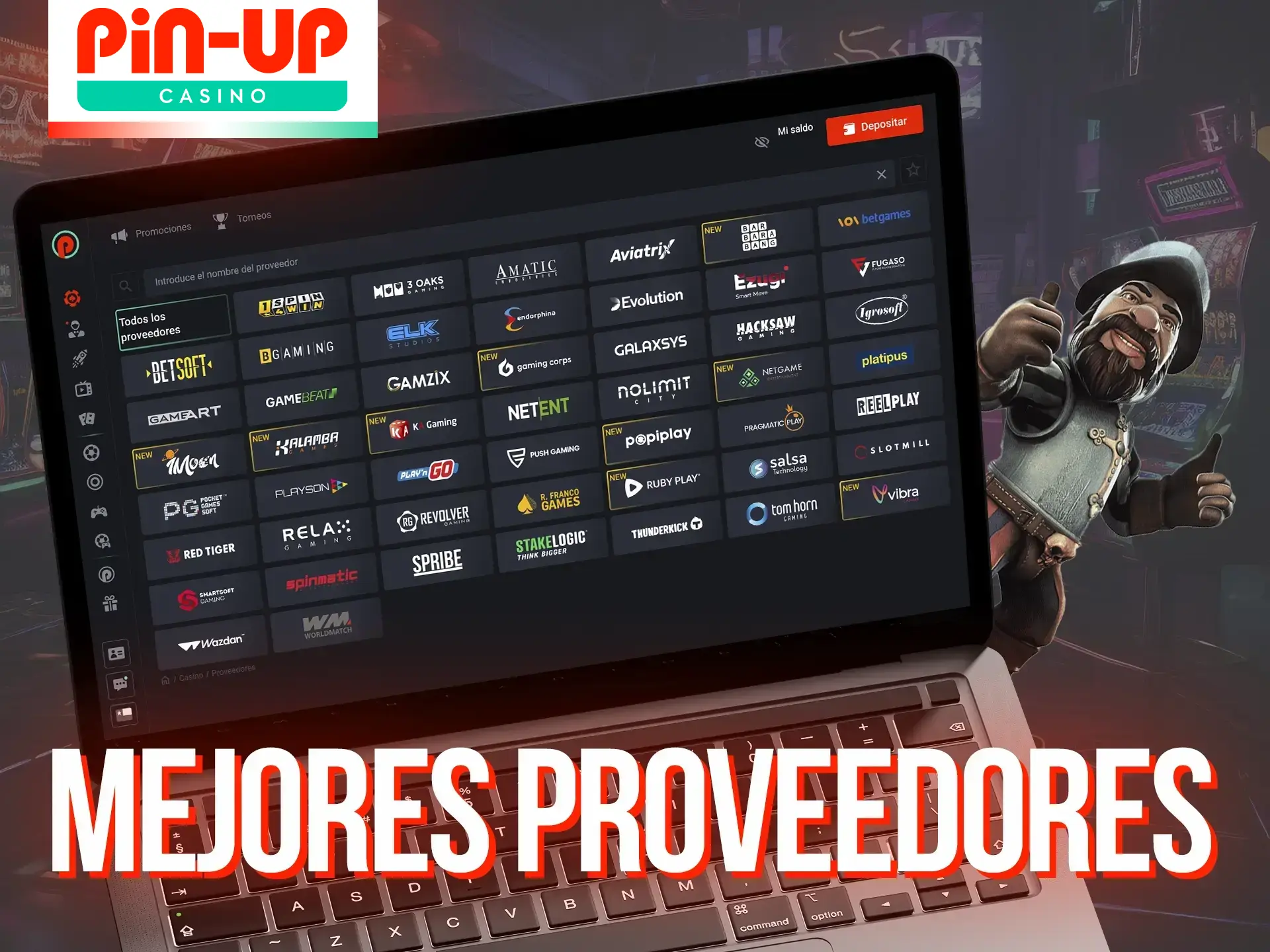 Explore los juegos y proveedores representados en Pin-Up Casino.