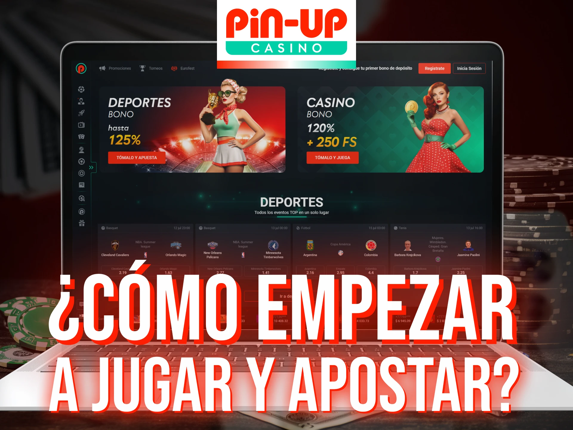 Siga estos pasos para iniciar apuestas deportivas y juegos de casino en Pin Up.