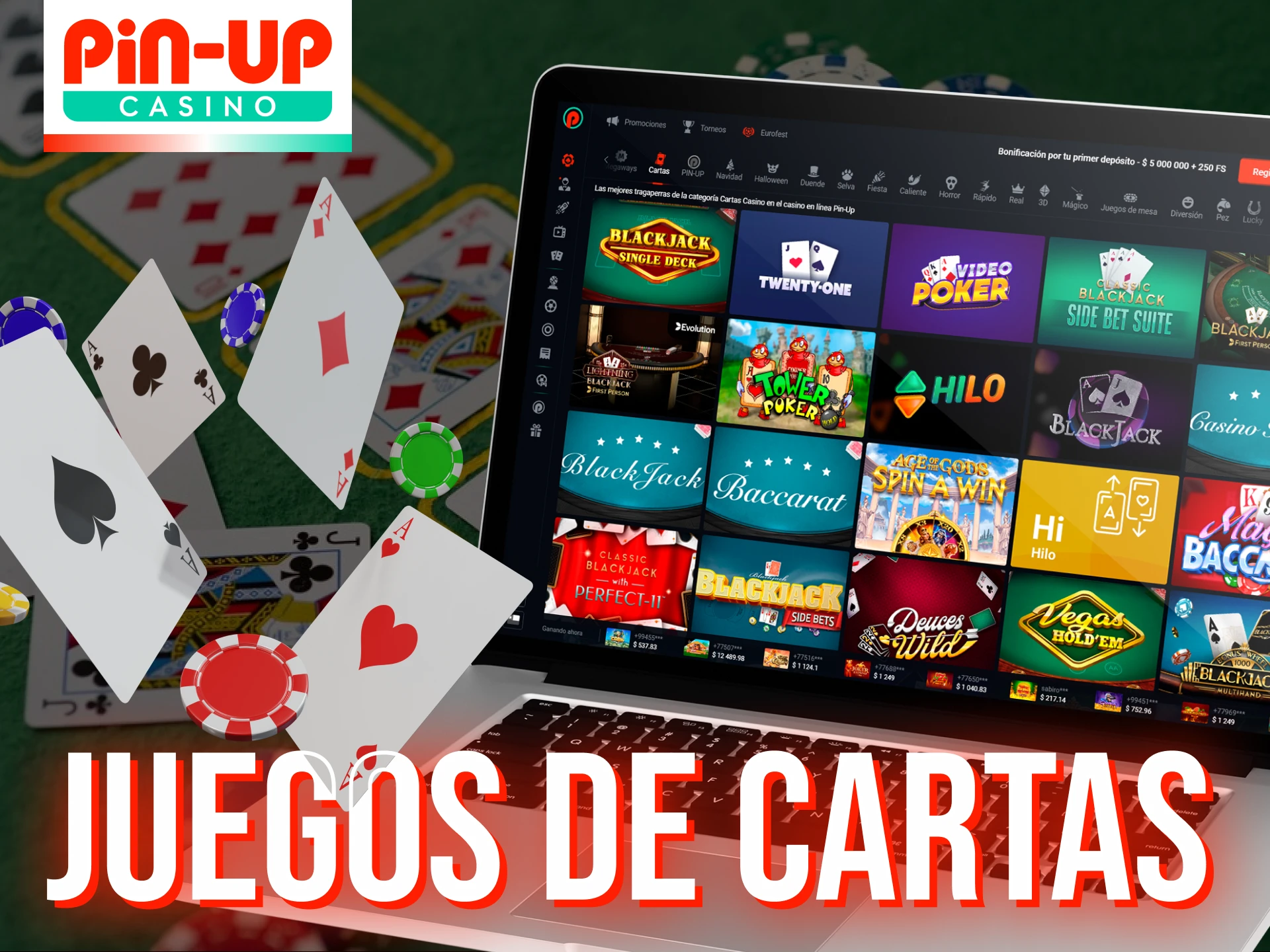 Juega juegos de cartas populares en Pin Up.